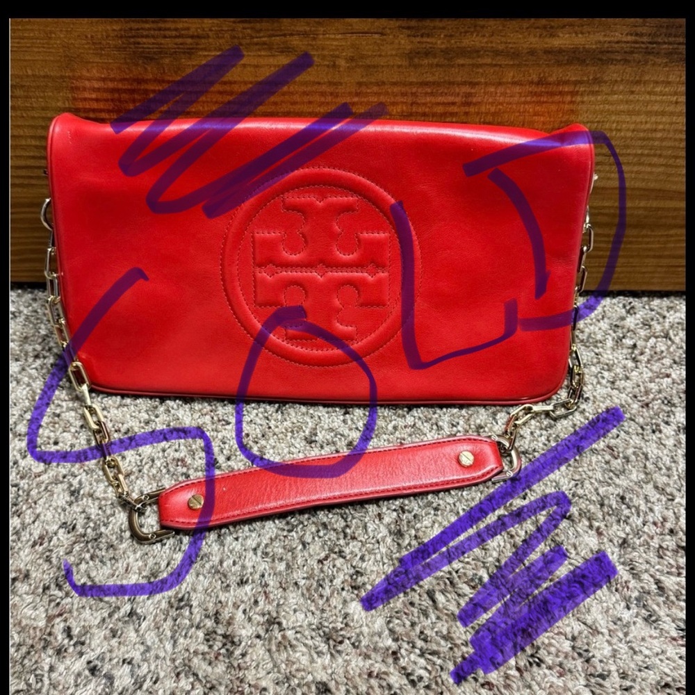 ❌❌❌SOLD❌❌❌ Tory Burch Red Reva Bombe Clutch
